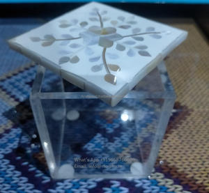 Merveilleux récipient de travail en bois acrylique moderne avec couvercle en métal différentes tailles plateau à dessert de mariage oeuvre décorative - Product Image 2