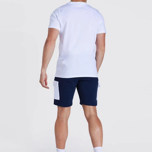 Conjunto de Camiseta de Manga Corta y Pantalones Cortos de Punto para Hombre, Estilo Vintage, Casual, Veraniego, para Playa, Transpirable, con Patrón Sólido - Product Image 2