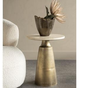 Table d'appoint en aluminium de haute qualité, meuble d'appoint en métal de qualité supérieure, tables ottomanes pour hôtel, maison, salon, laiton - Product Image 4