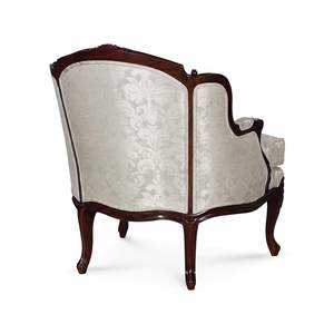 Fauteuil d'appoint classique français antique rembourré pour salon, en bois de mahogany massif sculpté à la main, luxe pour chambre et appartement - Product Image 3