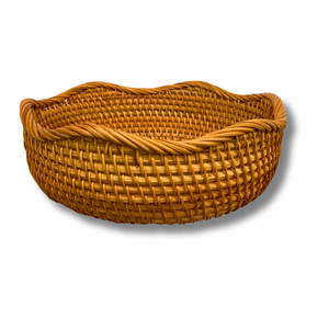 Panier/Plateau en rotin tressé artisanal écologique de qualité supérieure, solution de rangement écologique faite à la main - Product Image 1