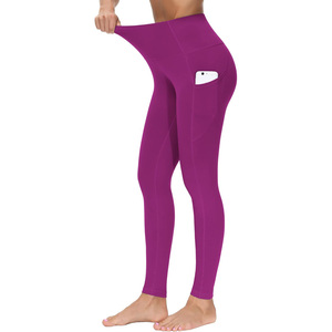 Custom Logo Yoga Pants Women High Waist Gym Leggings Private Label Wholesale Athletic Wear Nylon Spandex Workout <b>Tights</b> - Product Image 1