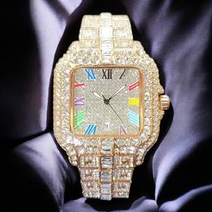 Reloj cronógrafo de moissanita - Pasa la prueba del detector de diamantes, reloj de moissanita 100% hecho a mano - Venta al por mayor y al por menor de proveedor indio - Product Image 5