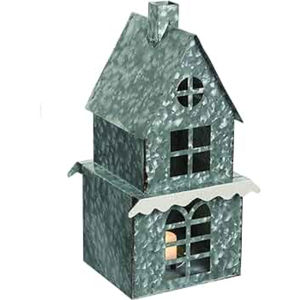 Farol Decorativo de Metal Blanco Vintage con Forma de Casa, Portavelas de Hierro con Forma de Cabaña para Decoración de Mesa en el Hogar o Bodas, en Oferta - Product Image 2