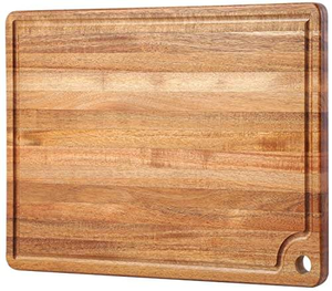 Planche à découper en bois sculpté artisanal, acacia naturel, qualité supérieure - Product Image 5