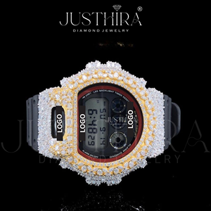 Montre à Lunette Sertie de Diamants Tachetés, Style Bijou Fait Main de Haute Qualité, Meilleur Prix de Gros, Diamant Moissanite VVS, Vente Chaude - Product Image 3