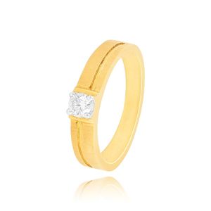 แหวนแต่งงานผู้ชายทองคำขาว 14K ประดับเพชรเพาะเลี้ยงแบบเม็ดเดี่ยว - Product Image 3