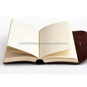 Atlasease Handmade Hand Painted Black Leather Journal Colorful Flower Art Vintage Customizable Notebook Dual Metal <b>Lock</b> Cord - Product Image 5