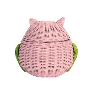 Cesta de Mimbre Natural con Forma de Búho para Guardar Juguetes en la Habitación de los Niños y Decoración del Hogar - Product Image 2