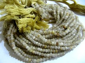 Cuentas facetadas de cuarzo rutilado dorado natural de 3-4 mm, vendidas por hebra de 13 pulgadas de largo, cuentas semipreciosas de rutilo dorado. - Product Image 4