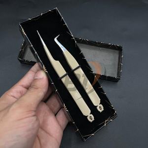 แหนบต่อขนตาปลอม90องศาสีนู้ดดีไซน์ดอลลาร์ทำจากสเตนเลสทนทานปลายแหลม - Product Image 4