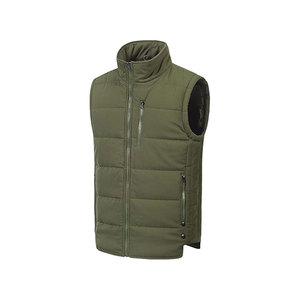 Gilet matelassé pour homme, col montant, fermeture éclair, coupe-vent, vêtement d'extérieur d'hiver, style décontracté, couleur unie, rembourrage en polyester - Product Image 6