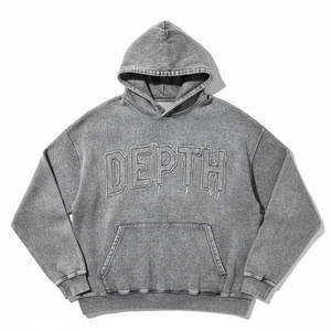 Sweat-shirt à capuche en coton lourd pour homme, 400 GSM, coupe ample, pour l'hiver - Product Image 3