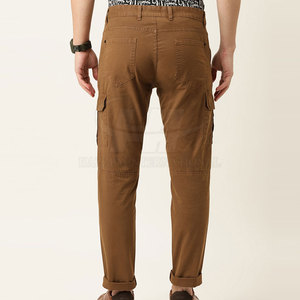Pantalon cargo décontracté léger et droit pour homme, taille mi-haute, avec poches latérales – Prix de gros personnalisé - Product Image 3