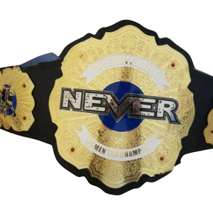 เข็มขัดแชมป์เปี้ยนเปิดน้ำหนักสำหรับผู้ชาย รุ่น Open Weight NEVER, เข็มขัดแชมป์มวยปล้ำแบบกำหนดเอง, ดีไซน์สีทองและสีดำ, ของสะสมระดับพรีเมียม - Product Image 2