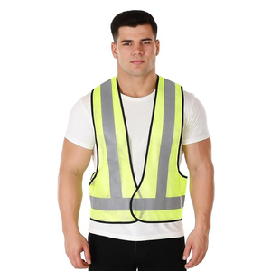 Gilet de sécurité haute visibilité ANSI Classe 3 Type R, couleur lime, en maille polyester respirante, fermeture à pression sur le devant, poche robuste intégrée - Product Image 1