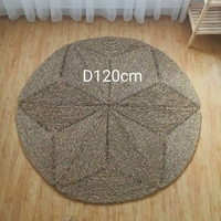 Tapis Bohème Antidérapant en Paille Naturelle Écologique, Imperméable, Adapté aux Animaux, Réversible, Couleurs Personnalisables pour Salon et Chambre