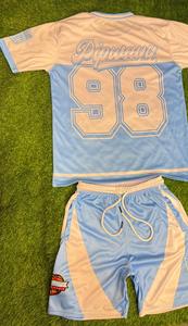 Conjunto de camiseta y pantalones cortos de sublimación a la moda, de manga corta, de poliéster, para verano, conjunto de 2 piezas. - Product Image 6