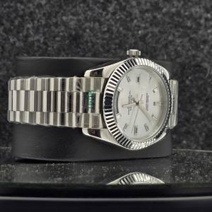 Reloj de Lujo para Hombre, de Acero Inoxidable, Mecánico Automático, con Marcadores de Diamantes Baguette, Bisel con Brazalete, Fecha, Reloj de Pulsera para Negocios - Product Image 3