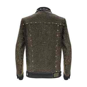 เสื้อแจ็คเก็ตเดนิมผู้ชายงานแฮนด์เมดประดับเพชรระยิบระยับทรงคลาสสิกผ้าฝ้ายหนาคุณภาพสูง - Product Image 2