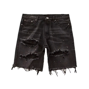 Pantalones Cortos de Mezclilla para Hombre Ibex, 100% Algodón, Estilo Desgastado, Cintura Alta, Transpirables, Moda Verano, OEM - Product Image 5