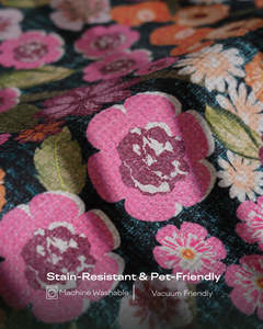Tapis de salon moderne de luxe, motif floral 3D dense, effet nuit, lavable, en polyester imprimé, antidérapant en latex - Product Image 5