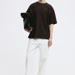 T-shirts pour hommes en coton lourd 300 GSM, manches courtes, coupe ample, t-shirt uni pour hommes, t-shirt personnalisé avec logo pour hommes - Product Image 6