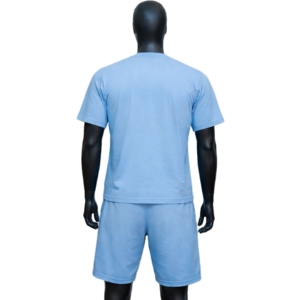 Ensemble de vêtements d'été de luxe avec logo personnalisé, t-shirt respirant tissé et brodé avec short, style décontracté en tricot. - Product Image 2