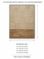 Peinture à l'huile abstraite texturée beige-brun sur toile, motif géométrique, décoration murale pour chambre à coucher