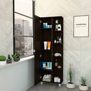 Mobile da Bagno Alto a 5 Ripiani in Wengue Nero - Product Image 2