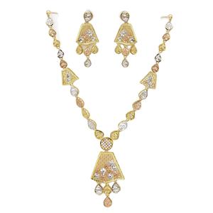 สร้อยคอแบบกล่องชุบทอง 3 สี ขายส่ง เครื่องประดับแฟชั่น - Product Image 3