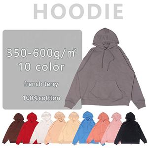 OEM Hip Hop sudaderas con capucha en blanco de varios colores 100% algodón Sudadera con capucha Streetwear de algodón de gran tamaño de peso pesado de los hombres sudadera - Product Image 3