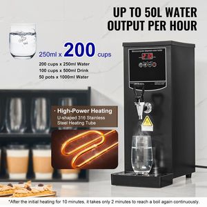 Hervidor de Agua Eléctrico Comercial de 1500W, Calentamiento Rápido, Dispensador de Agua Caliente con Tubo de Calentamiento de Acero Inoxidable 316 para Bebidas - Product Image 2