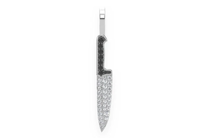 Pendentif Couteau Plaqué Or avec Strass en Cristal Style Hiphop Bijou Unisexe Cadeau Charmant - Product Image 2