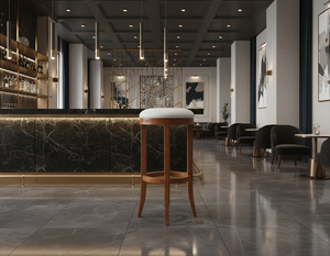 Mesa de Centro Moderna Redonda de Madera de Caucho con Base Redonda para Muebles de Sala de Estar - Product Image 4