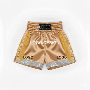 Custom Satin Boxing Gym <b>Shorts</b> <b>Fringe</b> Breathable Polyester/Nylon High Density Stitching Comfort Fit Elastic Waistband Training - Product Image 1