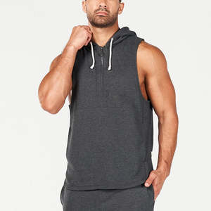 Ropa EXORO, Sudadera sin Mangas para Hombre, Corte Holgado, Felpa Suave, Ligera, Secado Rápido, Estilo Deportivo, para Gimnasio, Entrenamiento, Ropa Deportiva Urbana de Verano - Product Image 1