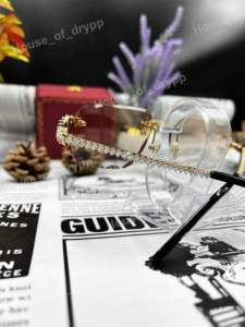 Lunettes de soleil sans monture en argent 925 avec diamants Moissanite VVS ronds, style Iced Out, pour hommes et femmes - Product Image 2