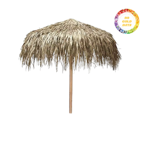 Diseño de Cubierta para Sombrilla Plegable de Estilo Bohemio con Techo de Paja - Product Image 1