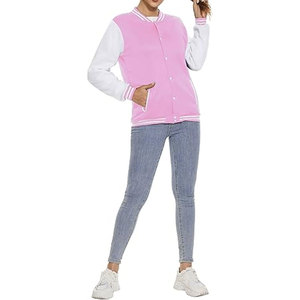 Veste universitaire pour femme, légère, en polaire, style baseball, boutonnée, décontractée, streetwear, élégante, confortable, chaude, athlétique - Product Image 4