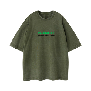 เสื้อยืดแขนสั้นโอเวอร์ไซส์ผู้ชาย พิมพ์ลายตัวอักษรด้านหน้า เสื้อผ้าฝ้ายเจอร์ซีย์ลำลอง Naimat Abbas Industries - Product Image 1