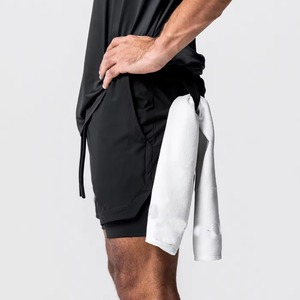 Custom Wholesale Printed 2 in 1 Sweat Compression Mens Gym Shorts <b>Polyester</b> Fitness <b>Boxer</b> Cargo Running & Workout Sports Short - Product Image 2