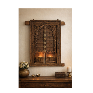 Decoración de Pared para el Hogar Hecha a Mano, Estilo Art Deco, Tallada en Madera y Latón, Multifuncional, Duradera, para Sala de Estar, Dormitorio, Comedor - Product Image 1