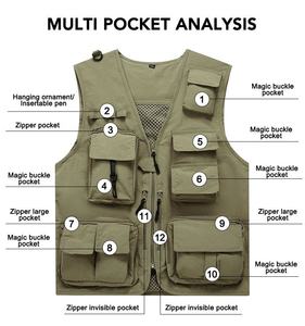 Gilet de travail jaune haute visibilité avec plusieurs poches, unisexe, équipement de sécurité en polyester - Product Image 3