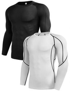 Men's <b>Red</b> Long Sleeve Compression <b>Shirt</b> Slim Fit Quick Dry Sporty O-Neck Knitted Polyester T-<b>Shirt</b> - Product Image 3