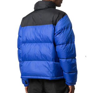 Veste matelassée bleue pour homme, col montant, fermeture éclair, coupe-vent, manteau d'hiver décontracté, style épais, rembourrage en polyester - Product Image 4