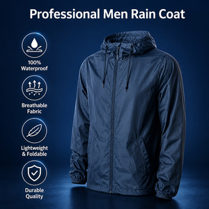 New Design Reflective Hooded Sporty Breathable Winter <b>Pullover</b> Windbreaker Polyester 220g Custom Wholesale Cheap <b>Men</b> <b>Jacket</b> - Product Image 5