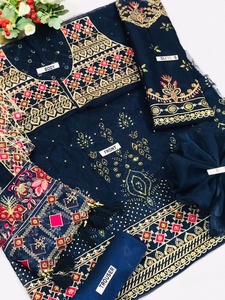 Colección de verano 2022 indio pakistaní último trabajo manual Organza bordada pesada Salwar Kameez Venta caliente ocasiones especiales - Product Image 6