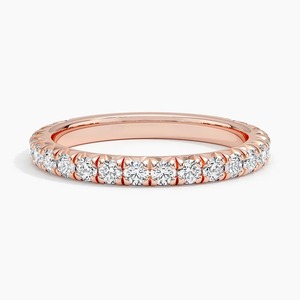 IGI Certificate CVD HPHT Lab Grown Emerald Cut Round Cut Diamond Eternity Band <b>Rings</b> 14k Rose Gold Custom Fine Engagement <b>Ring</b> - Product Image 3