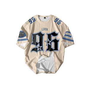 เสื้อเจอร์ซีย์อเมริกันฟุตบอลคุณภาพดีเยี่ยม ผ้าคอตตอนหนา พิมพ์โลโก้และหมายเลขตามสั่ง ทรงโอเวอร์ไซส์ ชุดทีม ผลิตโดยผู้ผลิต OEM - Product Image 2